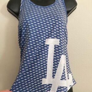 Dodgers Blue and White Women's Racerback Tank Top